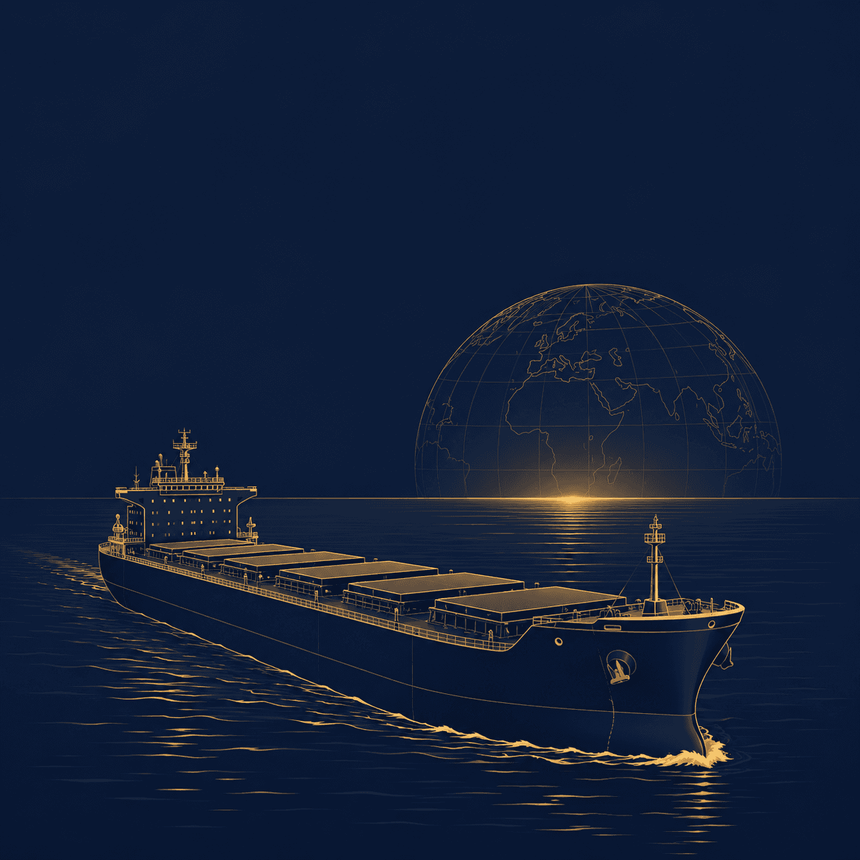 Bulk cement carrier crossing the Pacific